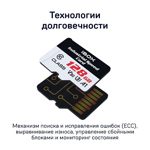 Карта памяти microSDXC 128GB iBOX Industrial Speed Card